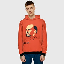 Толстовка-худи мужская СССР Ленин жив, цвет: 3D-черный — фото 2