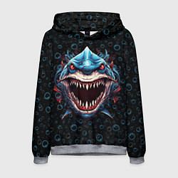 Толстовка-худи мужская Evil shark, цвет: 3D-меланж