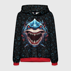Толстовка-худи мужская Evil shark, цвет: 3D-красный