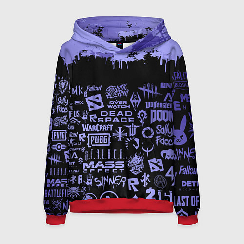 Мужская толстовка Games pattern / 3D-Красный – фото 1
