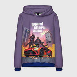 Толстовка-худи мужская Grand Theft Auto - game, цвет: 3D-синий