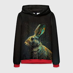 Толстовка-худи мужская Магический кролик, цвет: 3D-красный