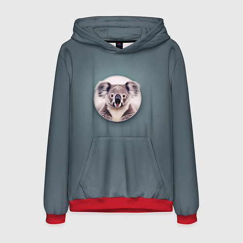 Мужская толстовка Забавная коала / 3D-Красный – фото 1