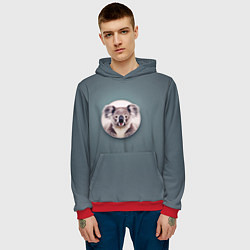 Толстовка-худи мужская Забавная коала, цвет: 3D-красный — фото 2
