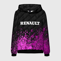 Толстовка-худи мужская Renault pro racing: символ сверху, цвет: 3D-черный