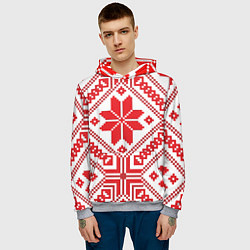 Толстовка-худи мужская Национальный, цвет: 3D-меланж — фото 2