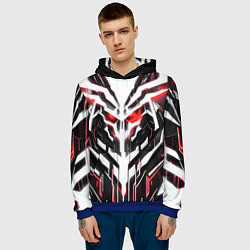 Толстовка-худи мужская Киберпанк скелет красный, цвет: 3D-синий — фото 2