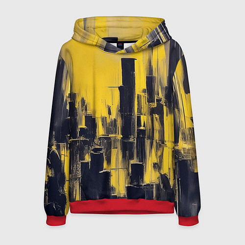 Мужская толстовка Большой нарисованный город / 3D-Красный – фото 1