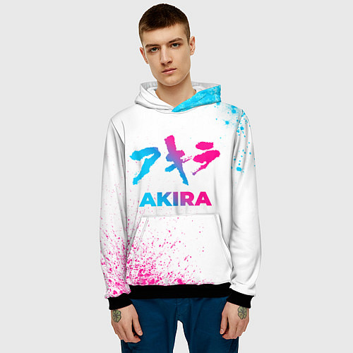 Мужская толстовка Akira neon gradient style / 3D-Черный – фото 3