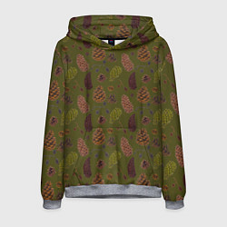 Толстовка-худи мужская Шишки разные, цвет: 3D-меланж