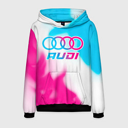 Толстовка-худи мужская Audi neon gradient style, цвет: 3D-черный