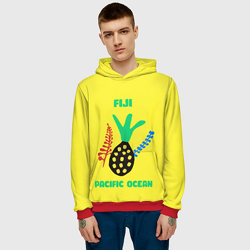 Мужская толстовка Фиджи - Тихий океан / 3D-Красный – фото 3