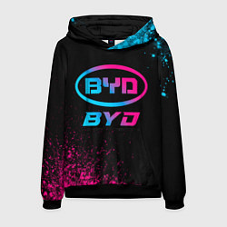 Толстовка-худи мужская BYD - neon gradient, цвет: 3D-черный