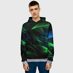 Толстовка-худи мужская Dark green background, цвет: 3D-меланж — фото 2