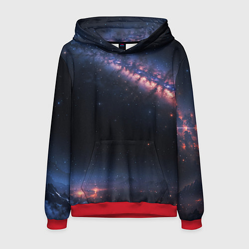 Мужская толстовка Млечный путь в звездном небе / 3D-Красный – фото 1