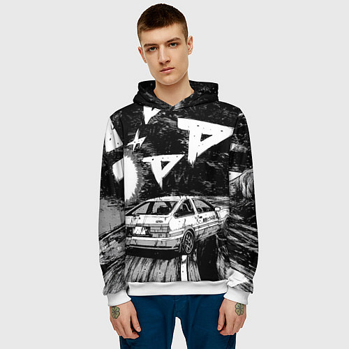 Мужская толстовка Инициал Ди / 3D-Белый – фото 3