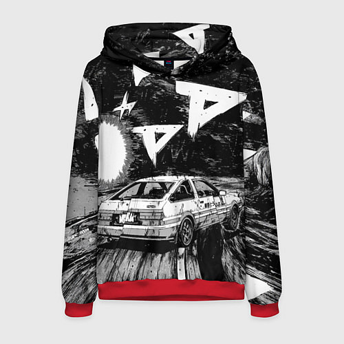 Мужская толстовка Инициал Ди / 3D-Красный – фото 1