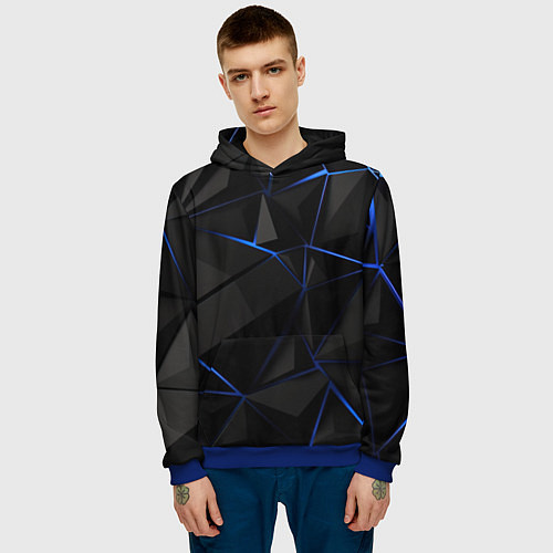 Мужская толстовка Black blue style / 3D-Синий – фото 3