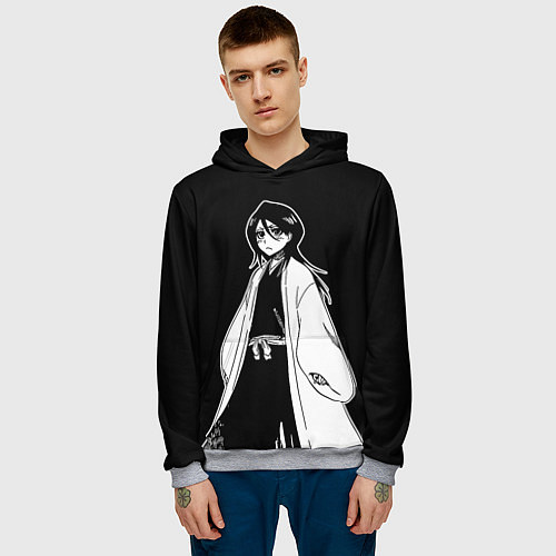 Мужская толстовка Рукия - Блич / 3D-Меланж – фото 3