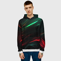 Толстовка-худи мужская Dark red and green, цвет: 3D-белый — фото 2