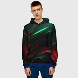 Толстовка-худи мужская Dark red and green, цвет: 3D-синий — фото 2