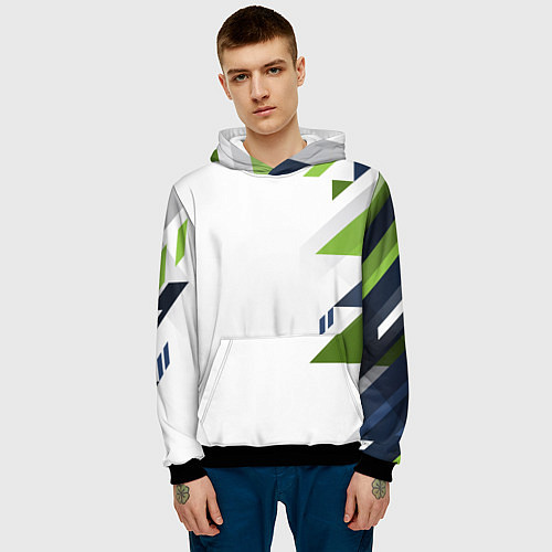 Мужская толстовка Геометрическая абстракция вектор / 3D-Черный – фото 3