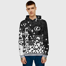 Толстовка-худи мужская Лексус - распад, цвет: 3D-меланж — фото 2