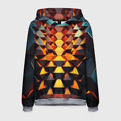 Толстовка-худи мужская Объемные кубы полигон, цвет: 3D-меланж