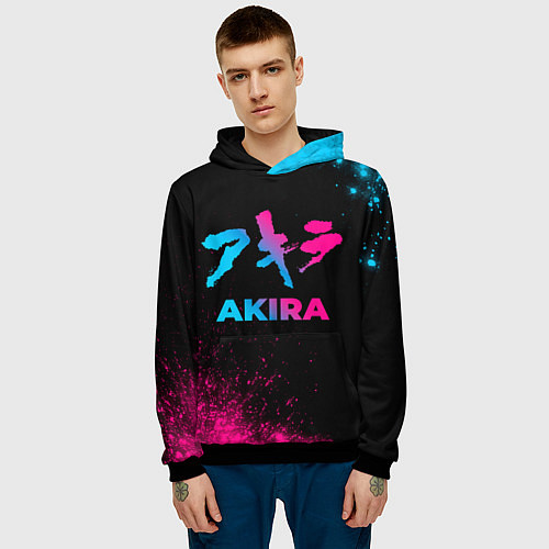 Мужская толстовка Akira - neon gradient / 3D-Черный – фото 3