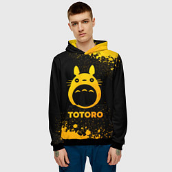 Толстовка-худи мужская Totoro - gold gradient, цвет: 3D-черный — фото 2