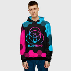 Толстовка-худи мужская Elden Ring - neon gradient, цвет: 3D-черный — фото 2