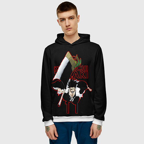 Мужская толстовка Кенпачи Зараки - Блич / 3D-Белый – фото 3