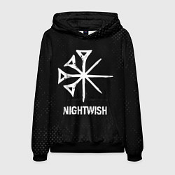 Толстовка-худи мужская Nightwish glitch на темном фоне, цвет: 3D-черный