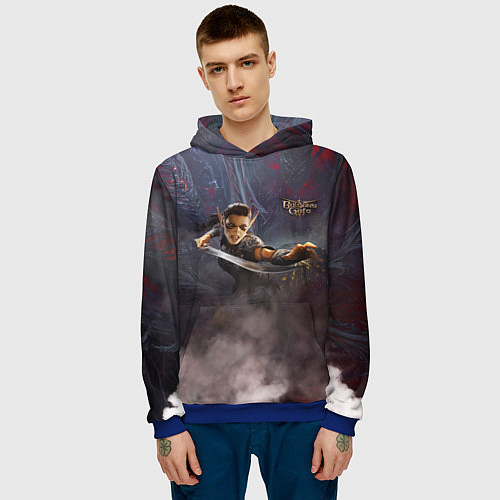 Мужская толстовка Baldurs gate 3 Лаэзель / 3D-Синий – фото 3
