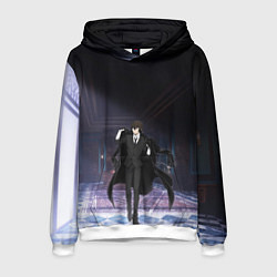 Толстовка-худи мужская Дазай - великий из бродячих псов, цвет: 3D-белый