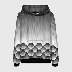 Толстовка-худи мужская Круглая полосатая геометрия, цвет: 3D-черный