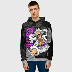 Толстовка-худи мужская One piece - Gear 5- purple, цвет: 3D-меланж — фото 2