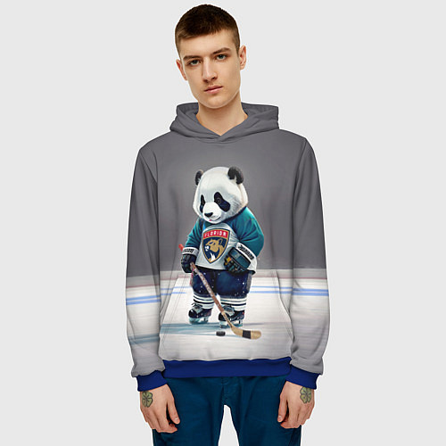 Мужская толстовка Panda striker of the Florida Panthers / 3D-Синий – фото 3