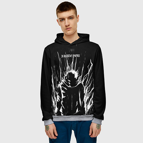 Мужская толстовка Итадори в ярости - Магическая битва / 3D-Меланж – фото 3
