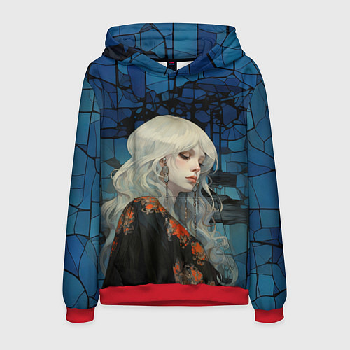 Мужская толстовка Дремлющая девушка / 3D-Красный – фото 1