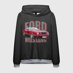 Толстовка-худи мужская Автомашина Ford Mustang, цвет: 3D-меланж