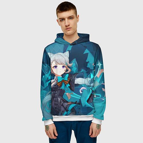 Мужская толстовка Lynette Genshin Impact / 3D-Белый – фото 3