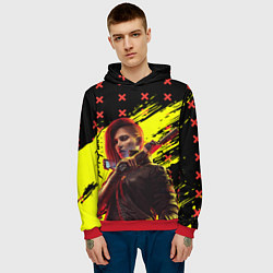 Толстовка-худи мужская Cyberpunk 2077 Phantom Liberty, цвет: 3D-красный — фото 2