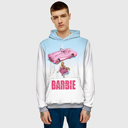 Толстовка-худи мужская Барби на дороге, цвет: 3D-меланж — фото 2