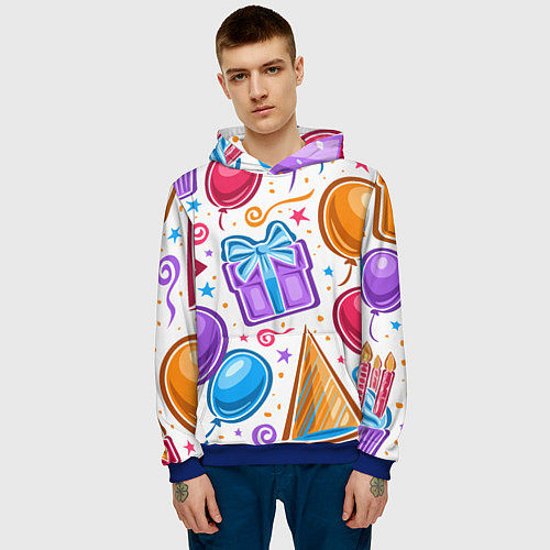 Мужская толстовка Вечеринка / 3D-Синий – фото 3