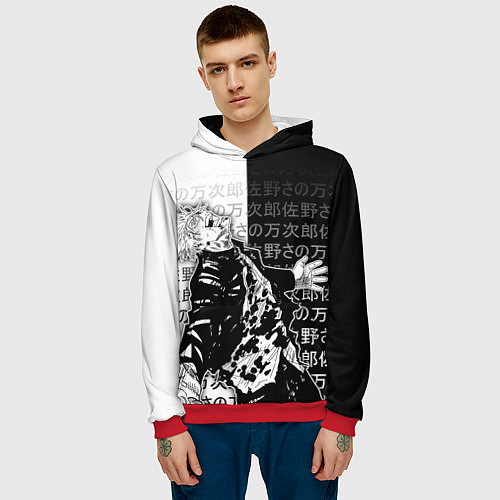 Мужская толстовка Сатору годжо теряет контроль / 3D-Красный – фото 3
