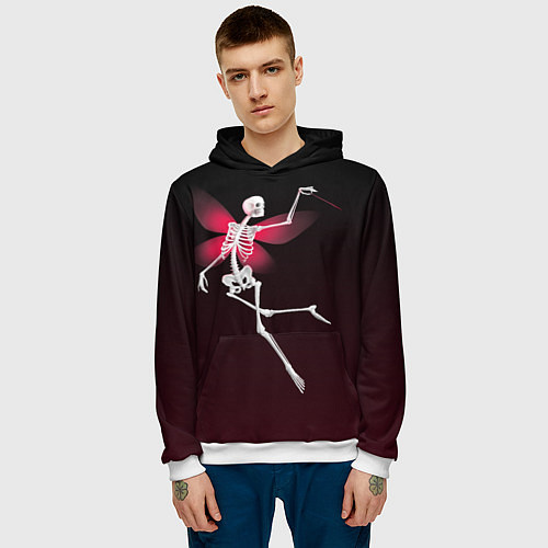 Мужская толстовка Скелет фея / 3D-Белый – фото 3