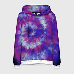 Толстовка-худи мужская Tie-Dye дизайн, цвет: 3D-белый