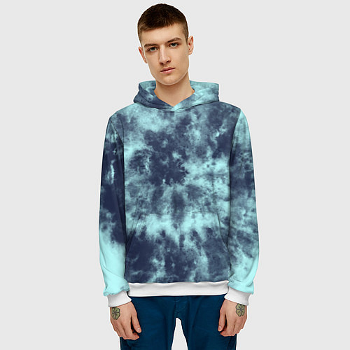 Мужская толстовка Tie-Dye дизайн / 3D-Белый – фото 3