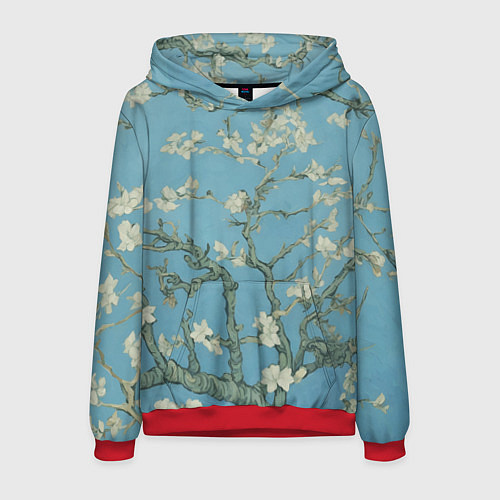 Мужская толстовка Цветущие ветки миндаля - картина ван Гога / 3D-Красный – фото 1